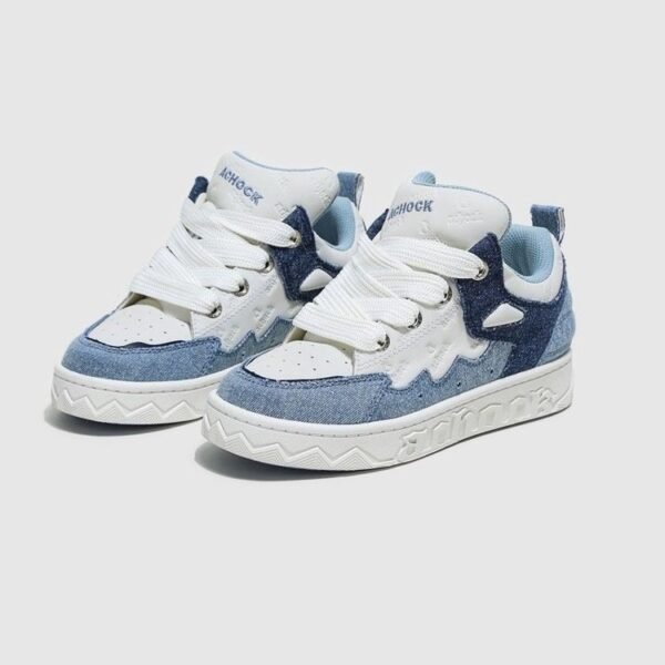 Cowboy Blue Bread Single Shoes Women's Sports Thick soled Board Shoes Women - Image 2