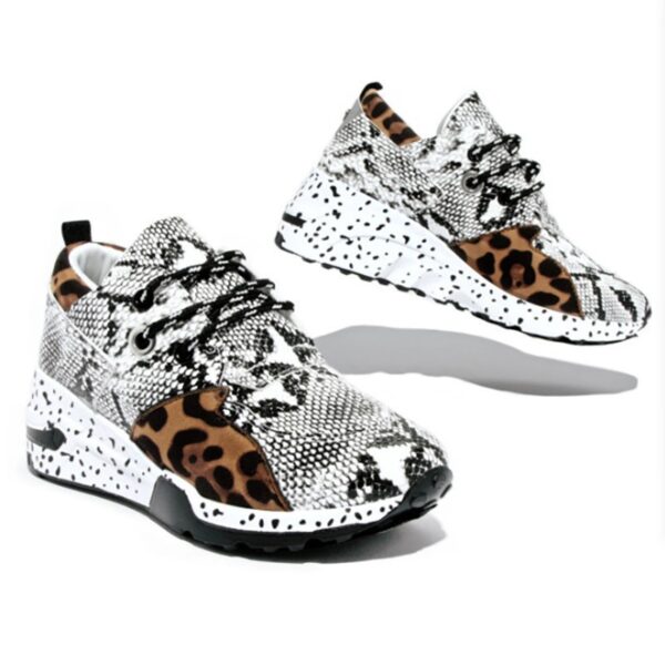 Women's Plus Size Platform Mixed-color Sneakers Stylish Lightweight Running Shoes Lace-up Front Flats - Зображення 8