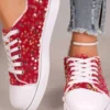 Sequin Round Toe Flat Sneakers - Image 4