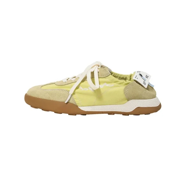 Lace Up Contrast Round Toe Flats Sneakers - 画像 (5)