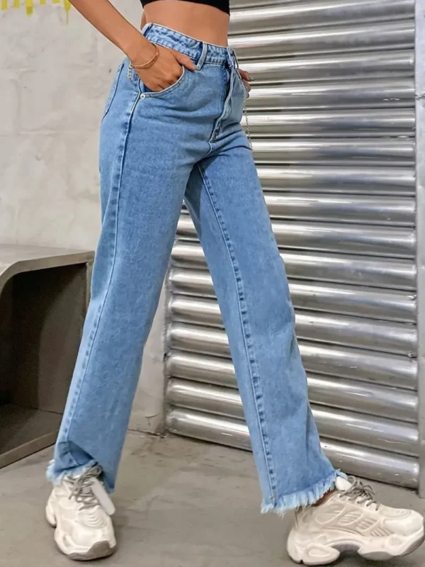 Cowboy pants women's fashion simple and easy to wear slim fit slim and slightly flared - Image 4