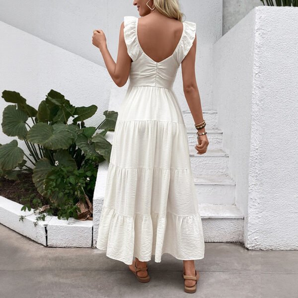 Solid color comfortable vacation style dress for women - 画像 (4)