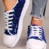 Sequin Round Toe Flat Sneakers - Image 2