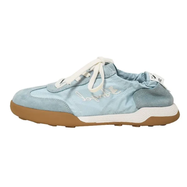 Lace Up Contrast Round Toe Flats Sneakers - 画像 (4)