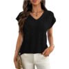 ⁦V-neck twisted flower vest loose vest sleeveless sweater for women⁩ – תמונה ⁦3⁩