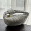 Crystal diamond inlaid diamond carrying small bag with knots, half moon shaped underarm women's bag - Image 7