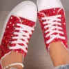 Sequin Round Toe Flat Sneakers - Image 5