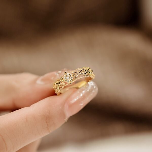 Pure 18K Jinrege Light Luxury Wide Version Fashion Ring - 画像 (4)