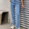 Cowboy pants women's fashion simple and easy to wear slim fit slim and slightly flared - immagine 6