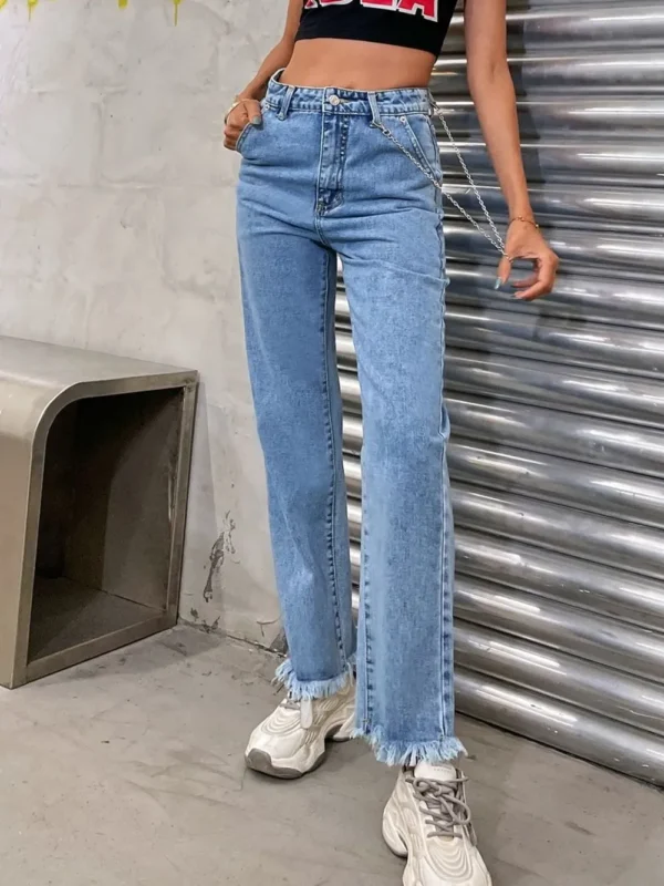 Cowboy pants women's fashion simple and easy to wear slim fit slim and slightly flared - Image 6