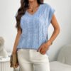 ⁦V-neck twisted flower vest loose vest sleeveless sweater for women⁩ – תמונה ⁦4⁩