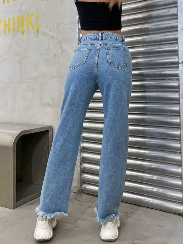 Cowboy pants women's fashion simple and easy to wear slim fit slim and slightly flared - Image 2