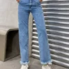 Cowboy pants women's fashion simple and easy to wear slim fit slim and slightly flared - immagine 3