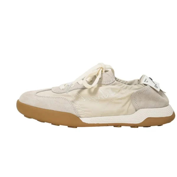 Lace Up Contrast Round Toe Flats Sneakers - 画像 (2)